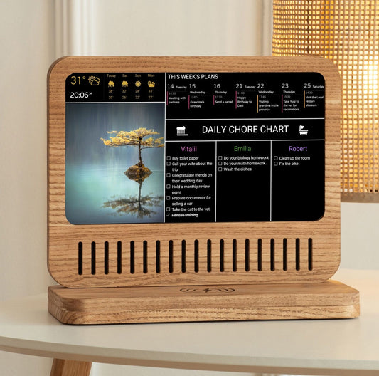 DAKBoard screen displaying calendar and photos