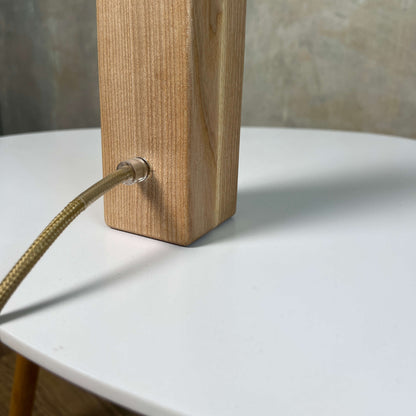 Wooden Desk Power Strip with USB-C, Handmade Ash Wood Extension for Modern Workspaces