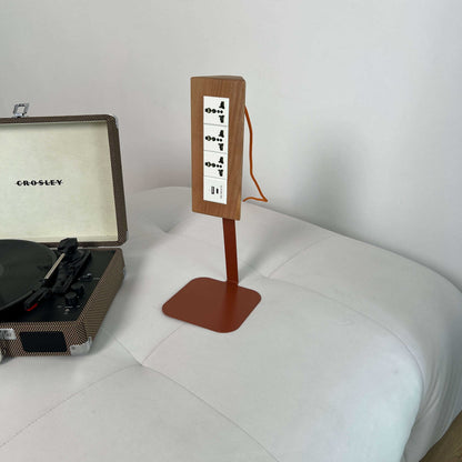 Wooden Desk Power Strip on 400mm Metal Stand with USB-C